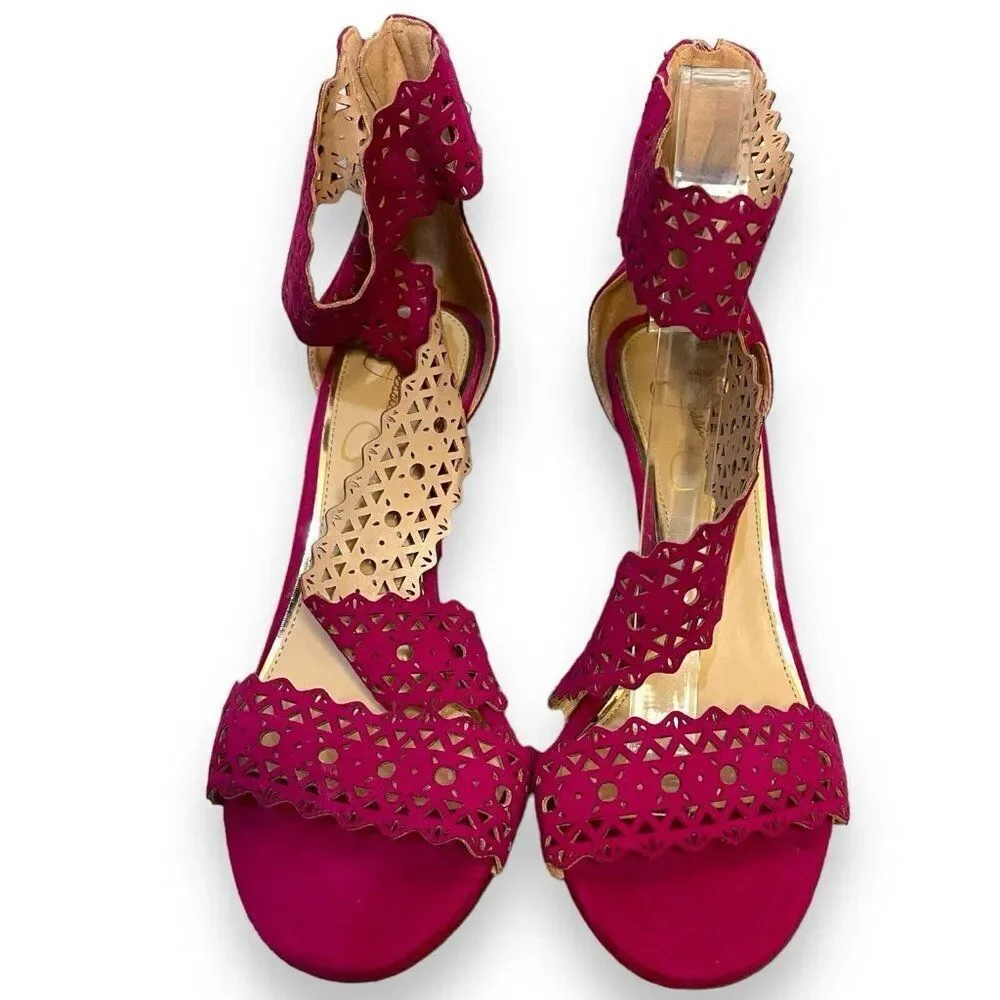 Jessica Simpson Jastia High Heels Women 5.5 Pink Cut Out Open Toe READ DESCRIPTI